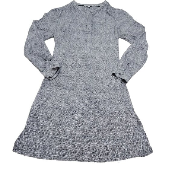 Boden Womens Blue White Polka Dots Half Button Up Dress Long‎ Sleeve Size 6R - Picture 2 of 11